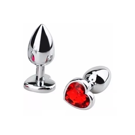 Plug anal rubí con forma de corazón